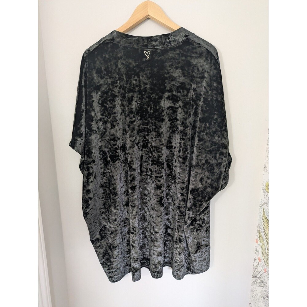 Victoria’s Secret Black M/L Crushed Velvet Open Kimono Robe Coverup Whimsigoth - Picture 5 of 10